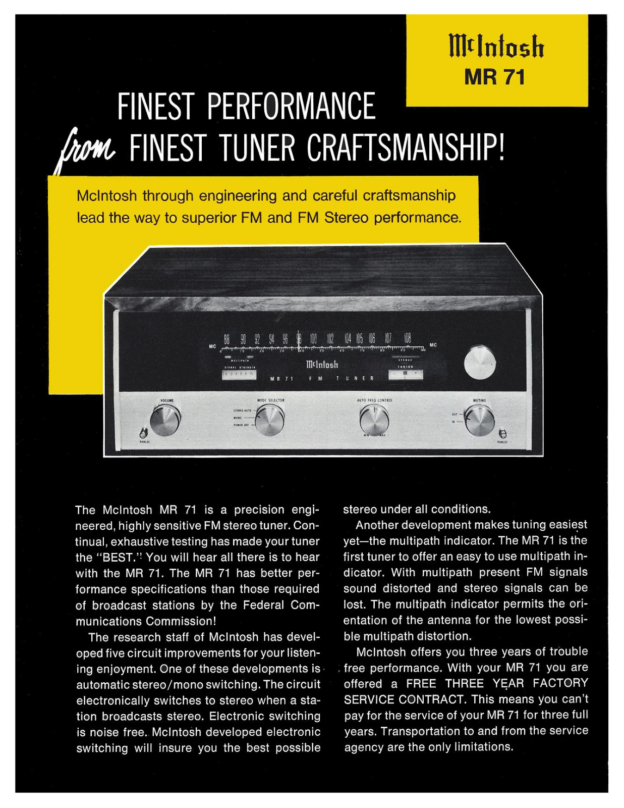 McIntosh MR-71 Brochure