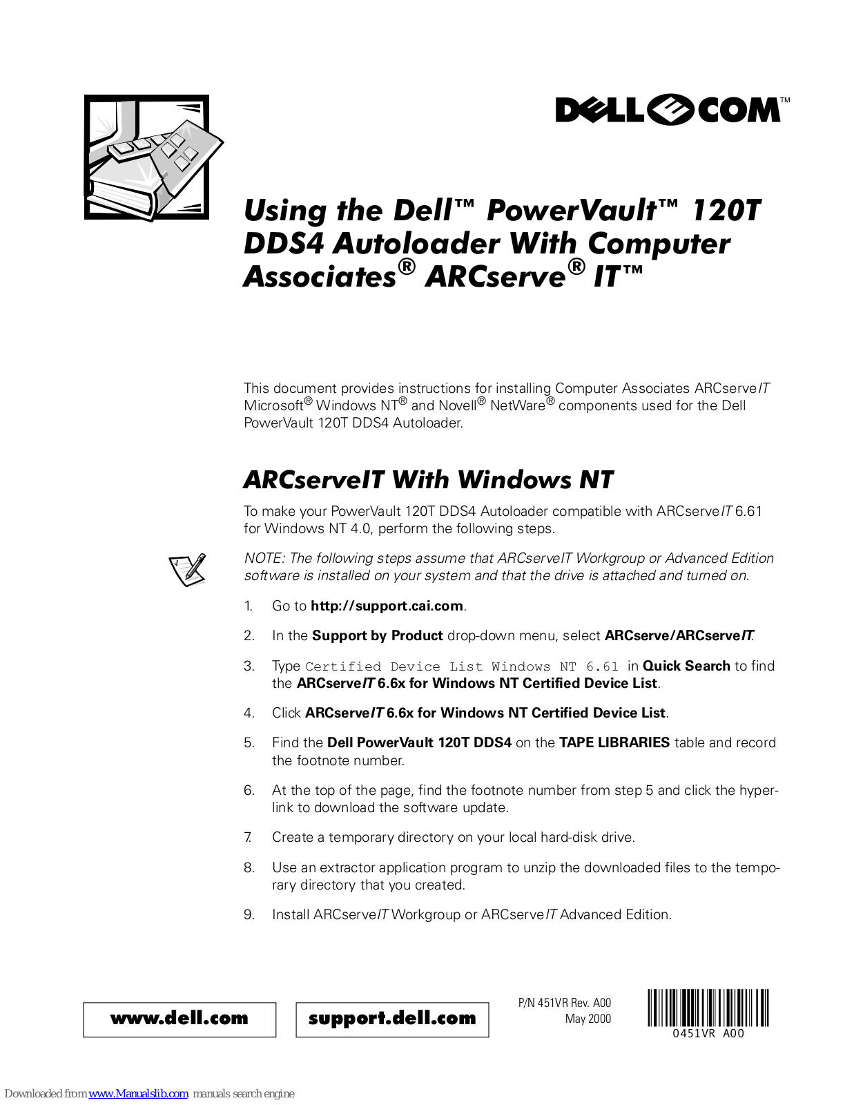 Dell PowerVault 120T, PowerVault 120T DDS4 User Manual