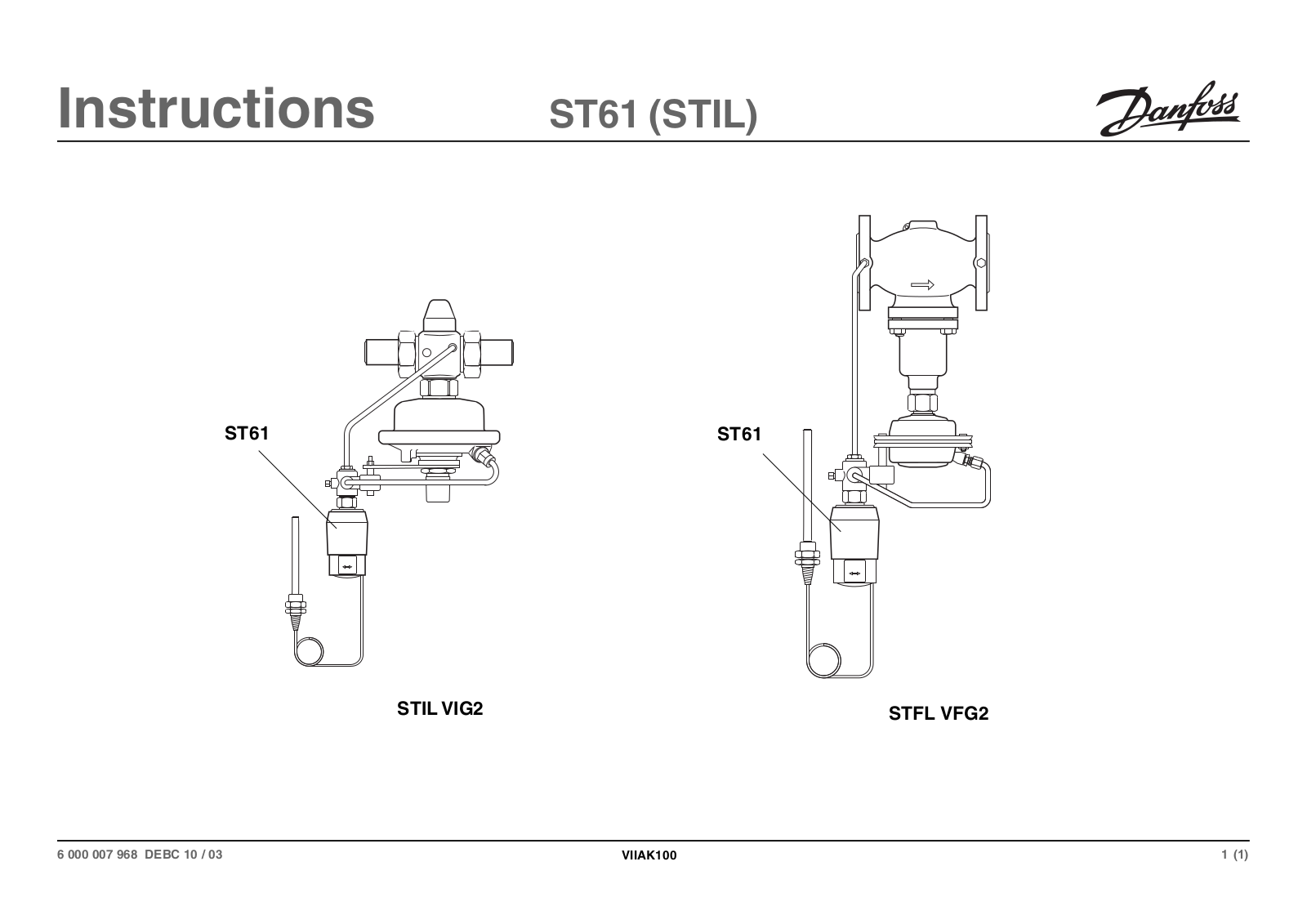 Danfoss ST61 Operating guide