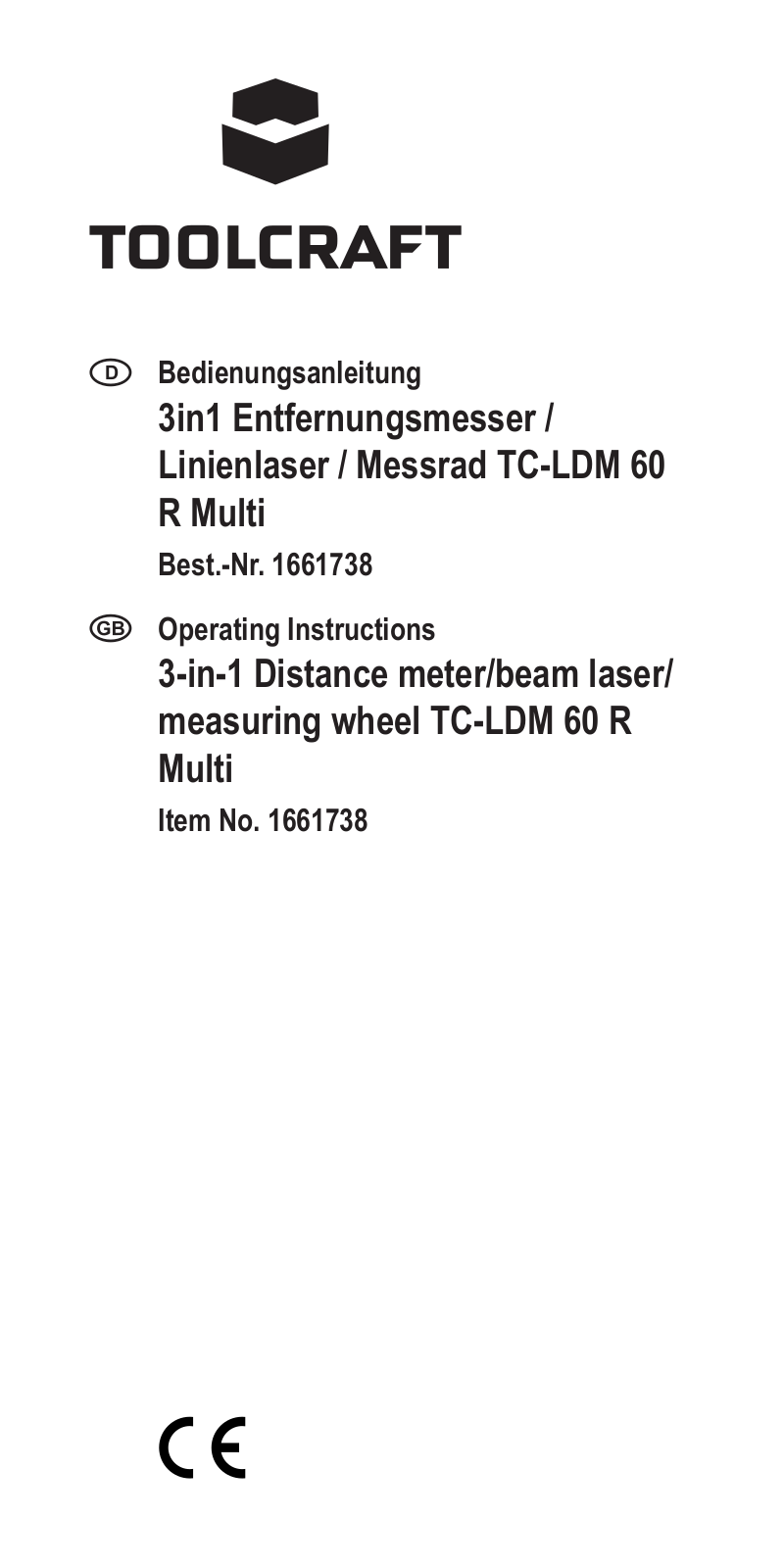 TOOLCRAFT TC-LDM 60 R Multi Operating Instructions Manual