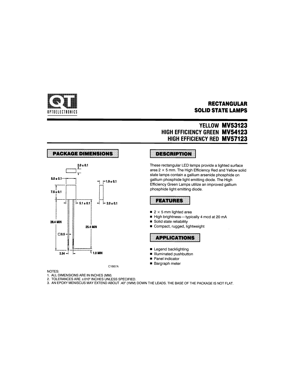 QT MV54123, MV57123, MV53123 Datasheet