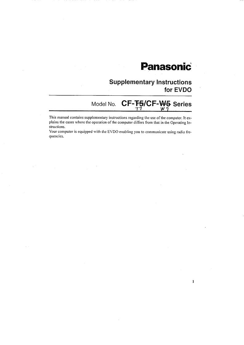 Panasonic 9TGCF-TW71 User Manual