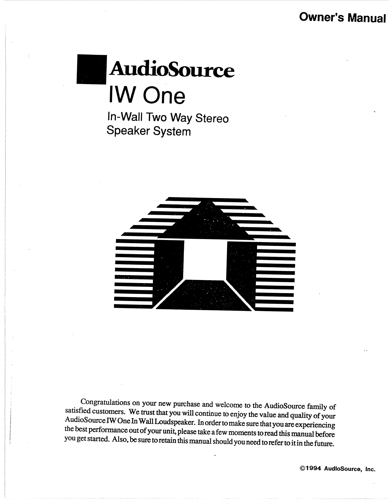 AudioSource IW One User Manual