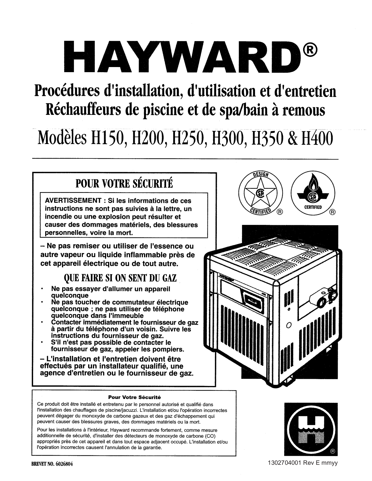 HAYWARD H150 User Manual