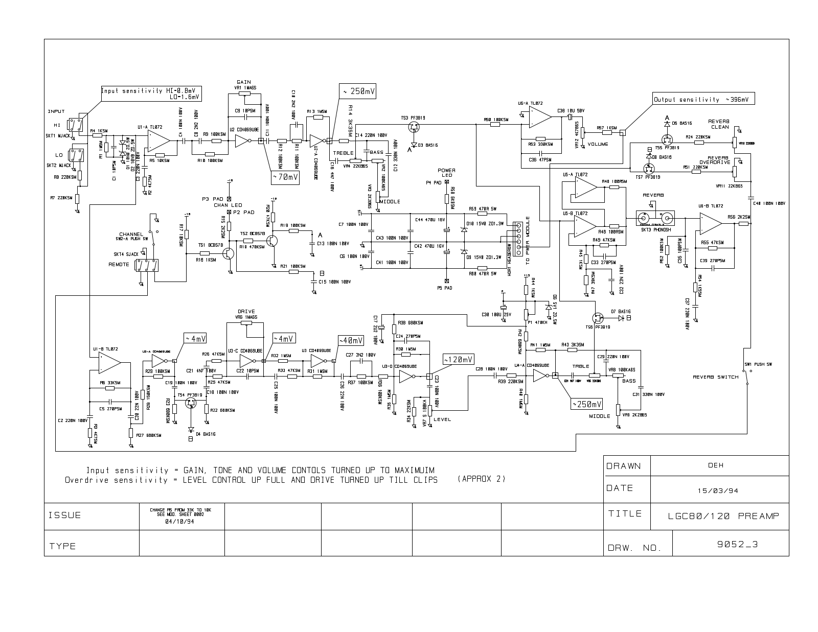 Laney GH120 Schematic