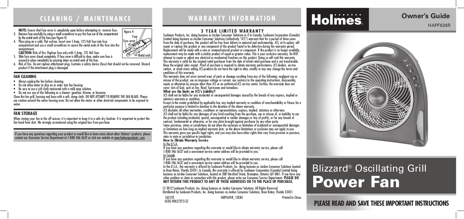 Holmes HAPF624R User Manual