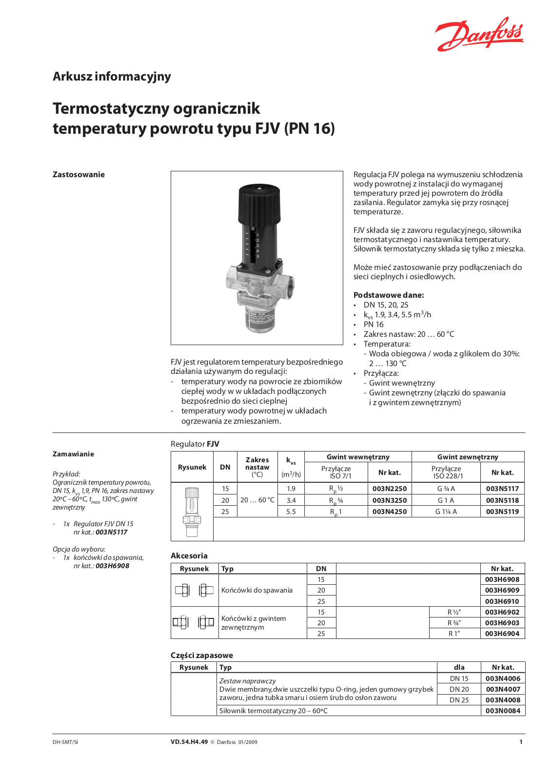 Danfoss FJV Data sheet