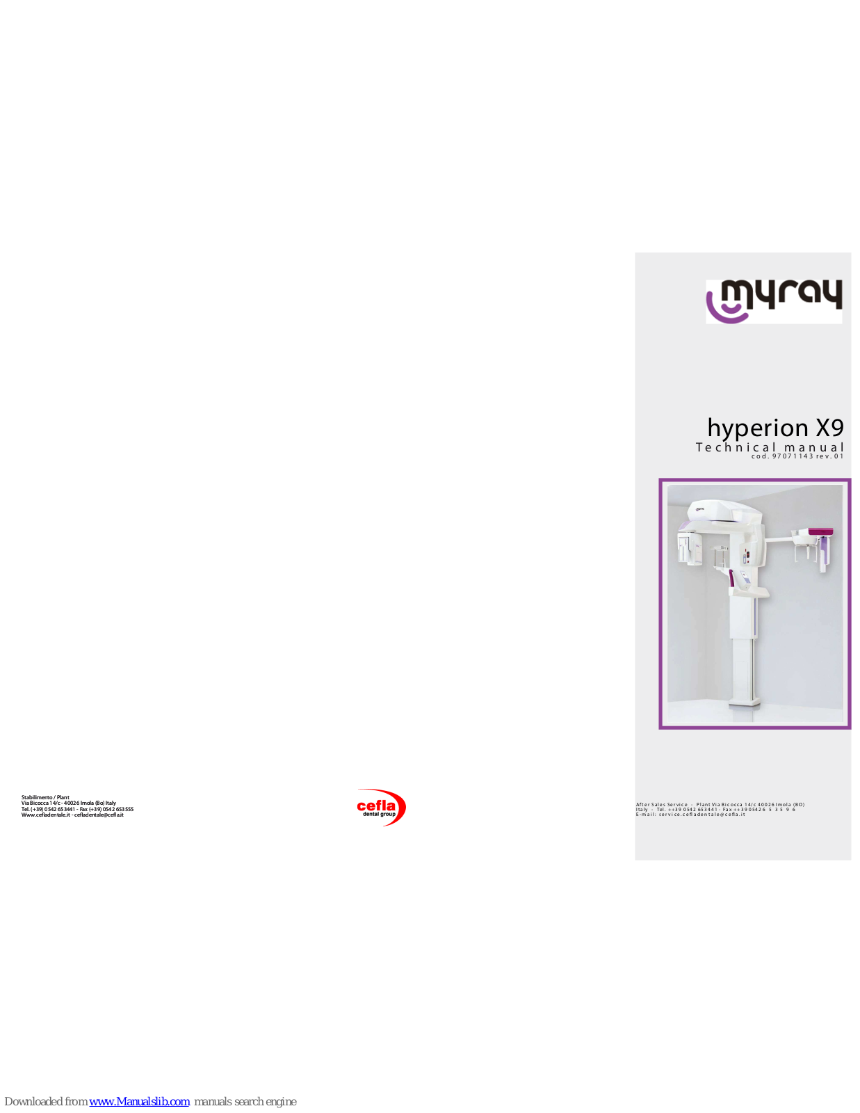 Myray hyperion X9 Technical Manual