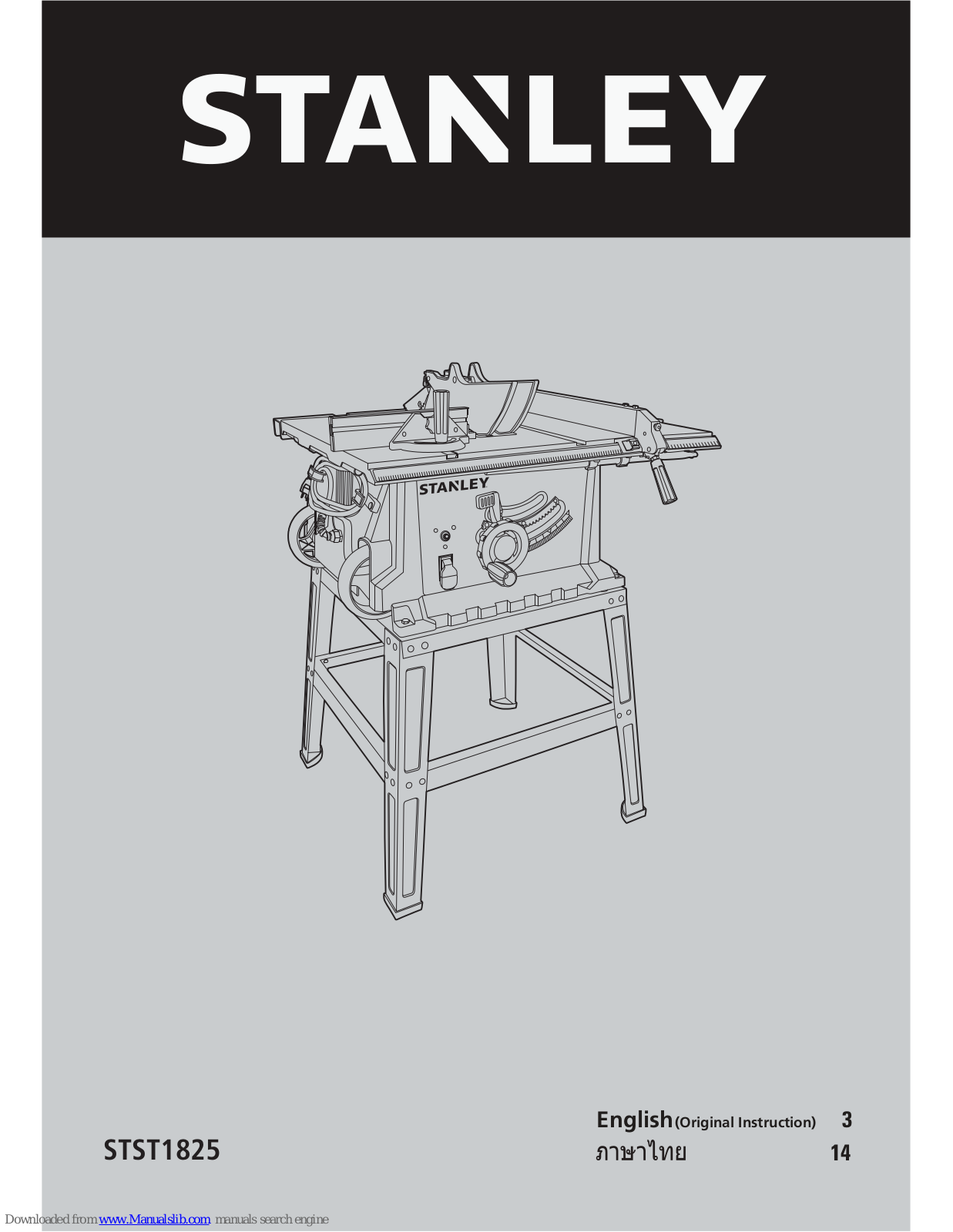 Stanley STST1825, STST1825-AR Original Instruction