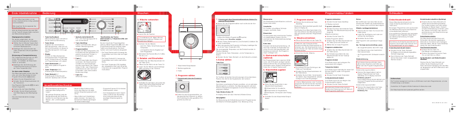 Miele W 5865 WPS Quick user guide