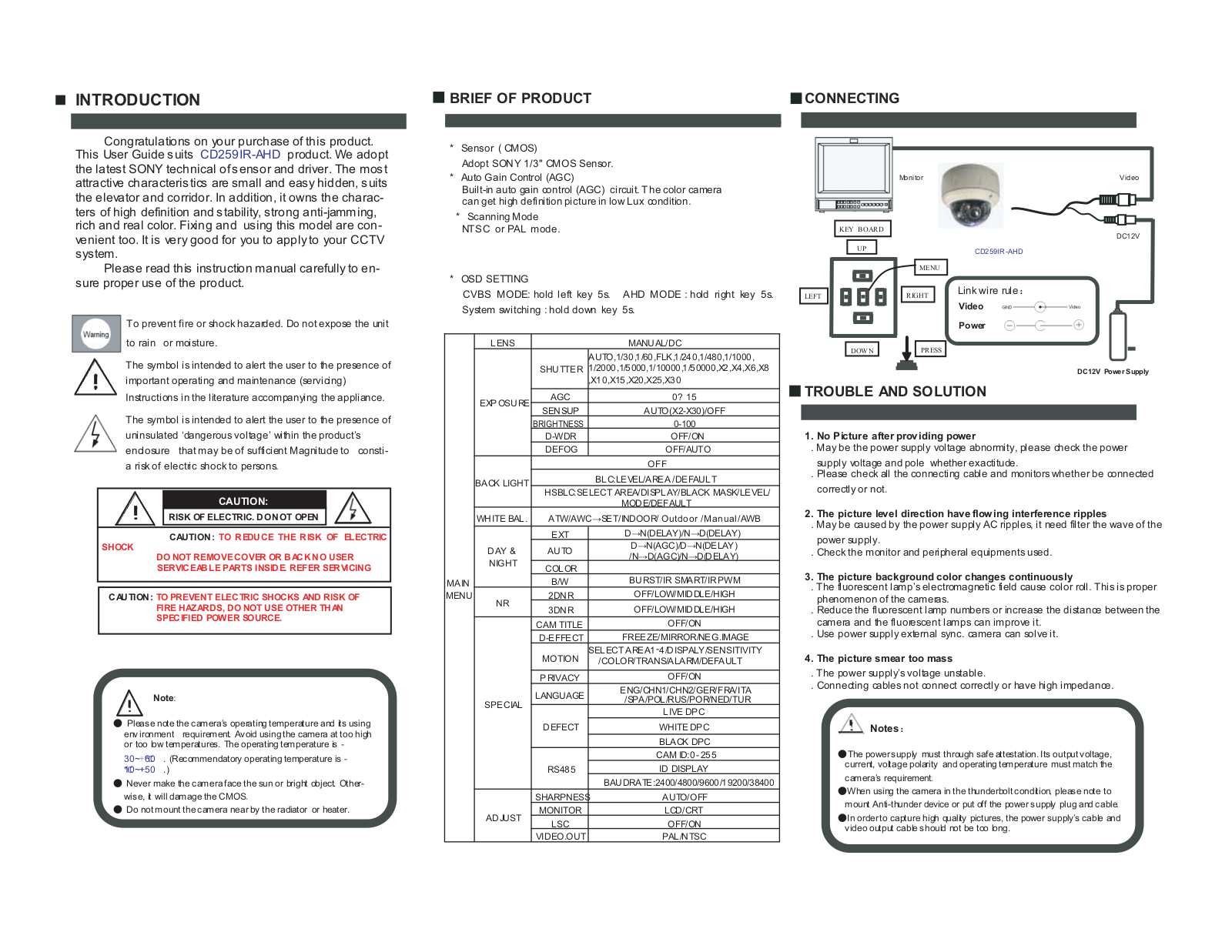 COP-USA CD259IR-AHD User Manual