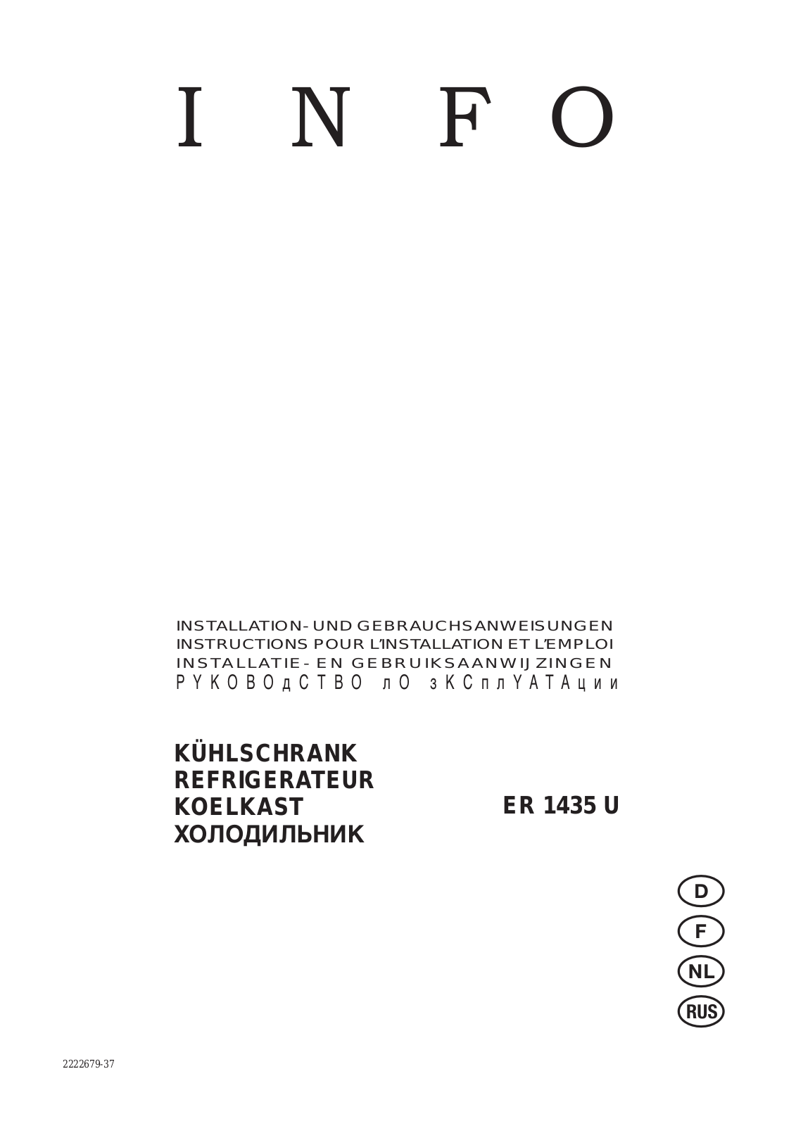 Electrolux ER 1435 U User manual