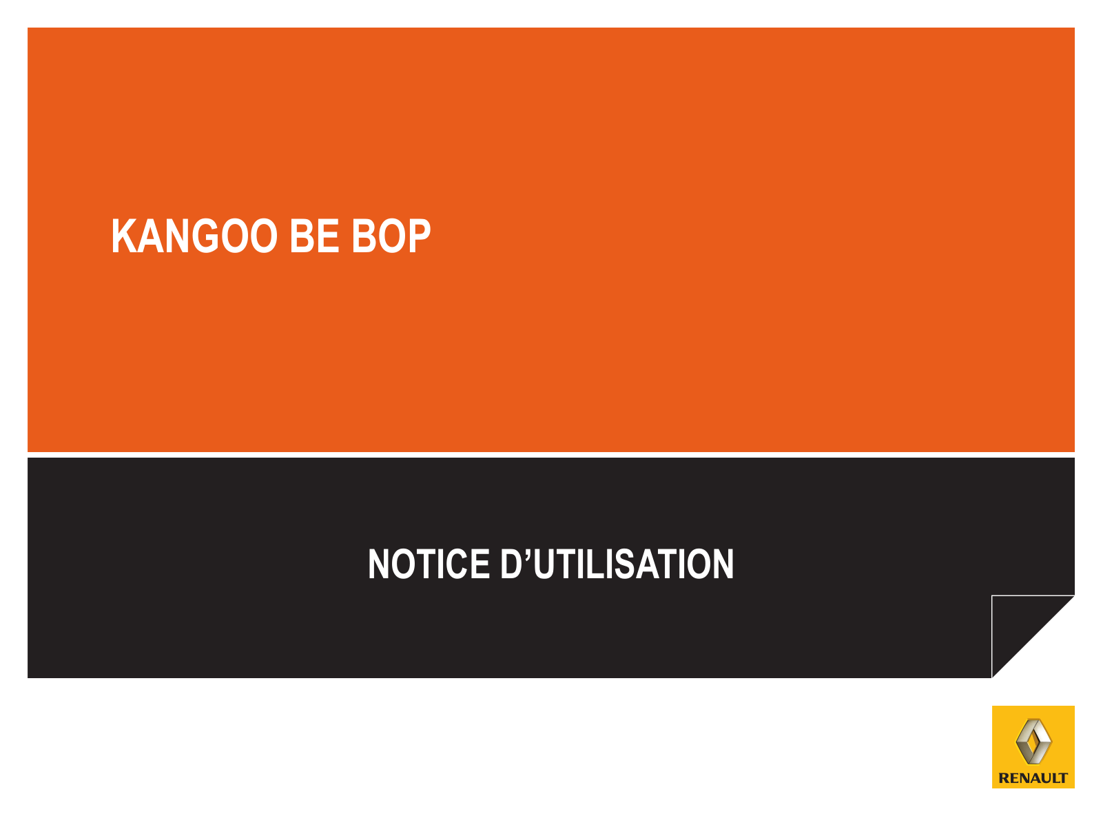 RENAULT Kangoo Be Bop User Manual