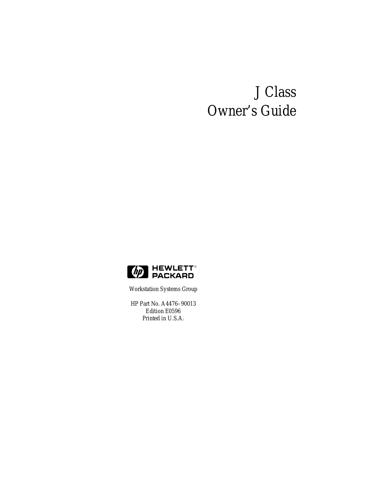 HP VISUALIZE J7000, VISUALIZE J5000 User Manual