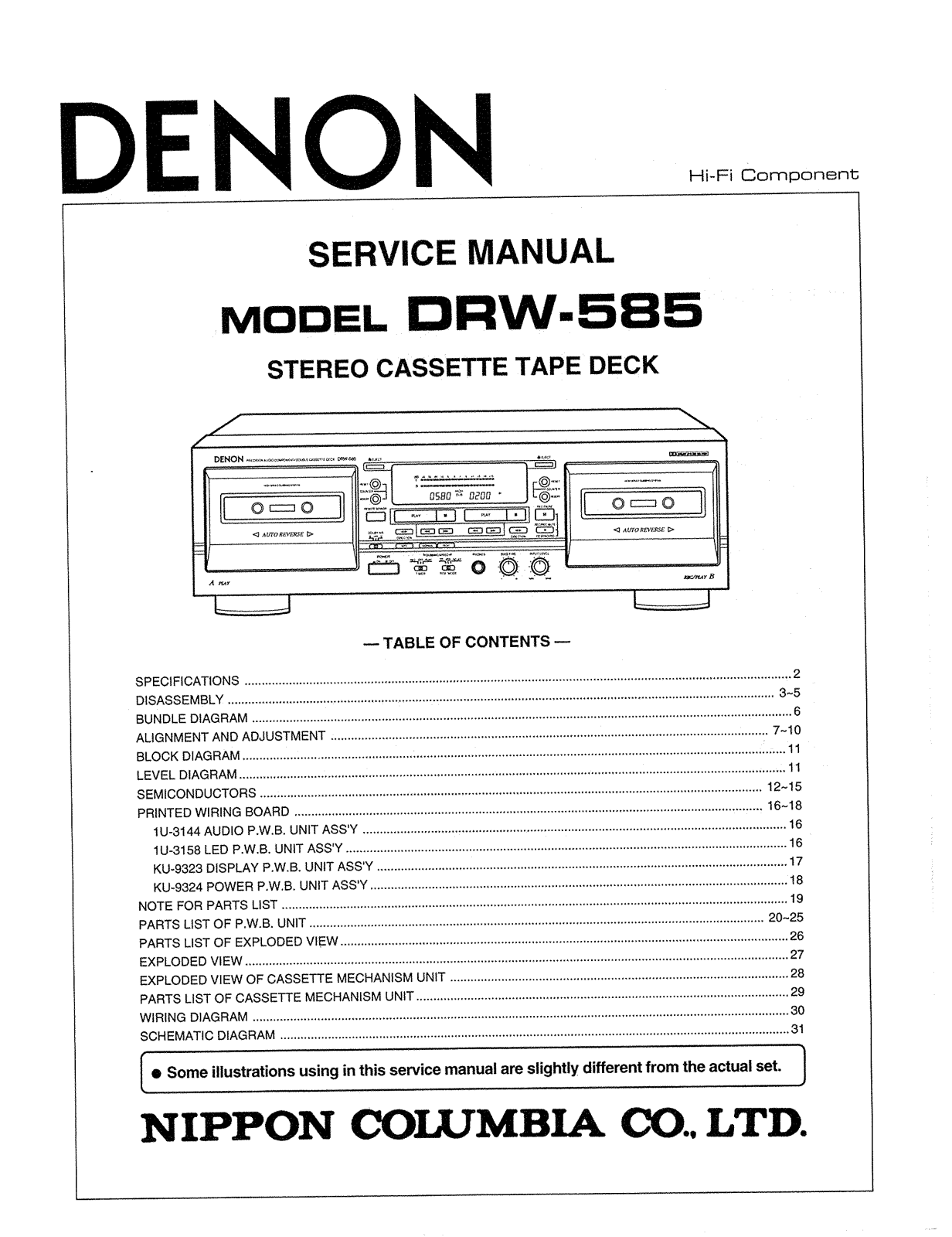 Denon DRW-585 Service Manual