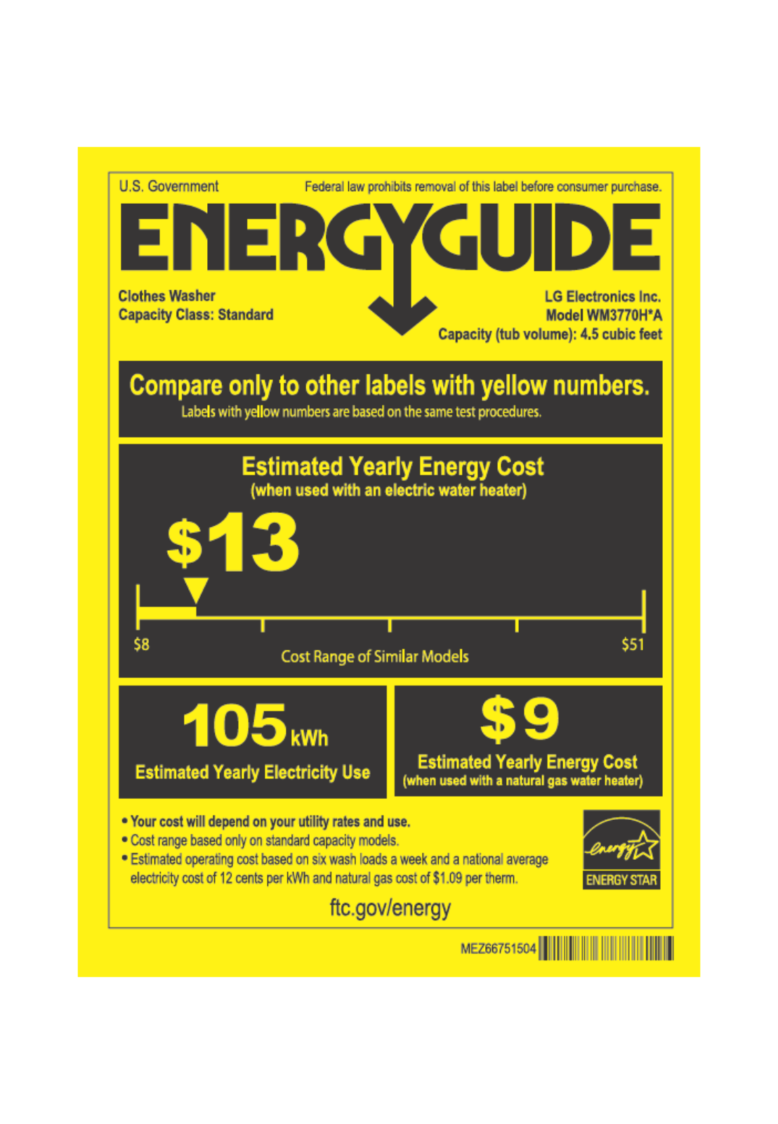 LG WM3770HVA Energy manual