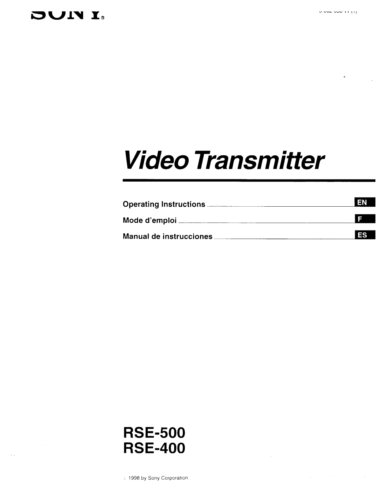 Sony RSE-500, RSE-400 User Manual