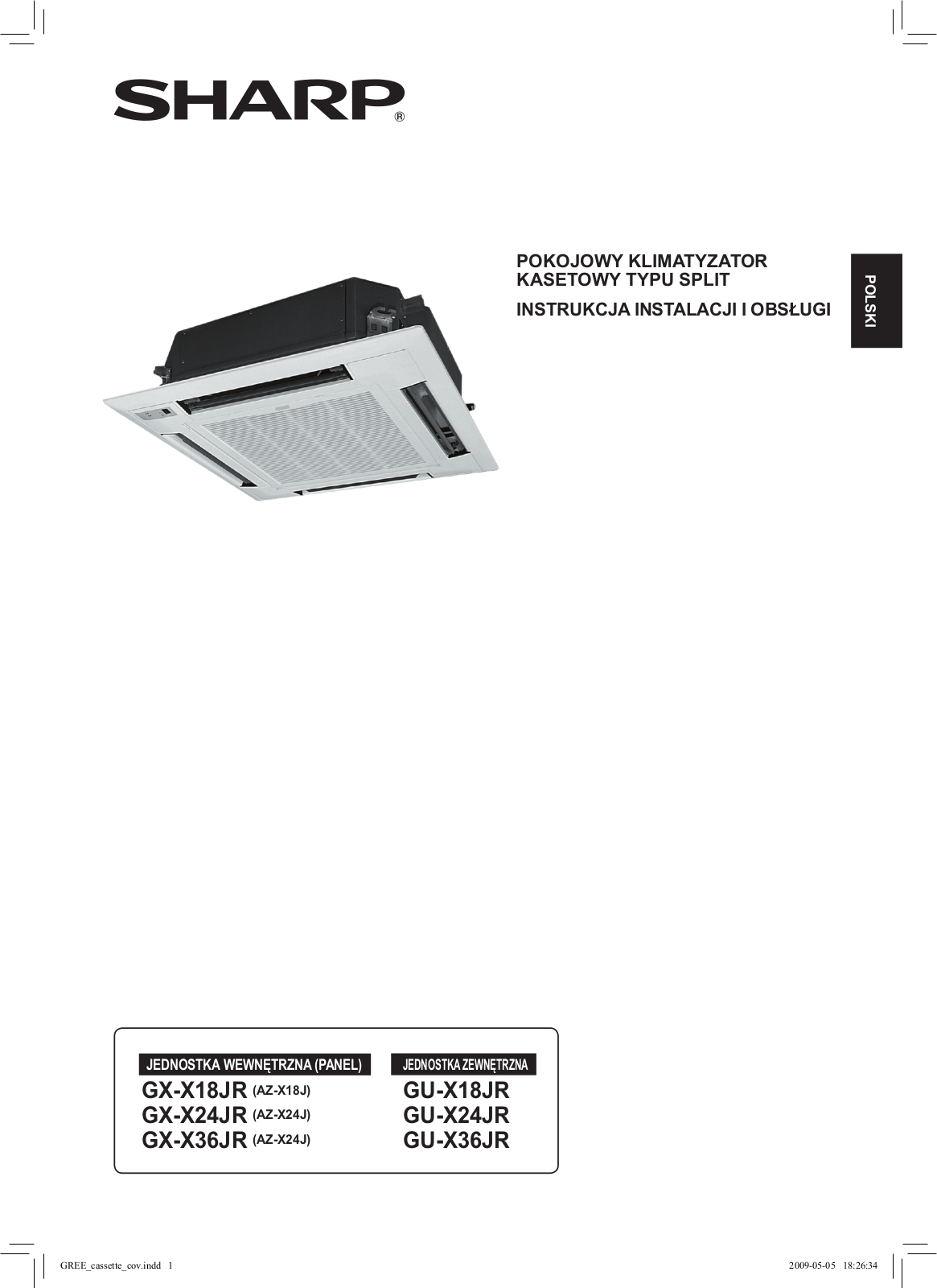 Sharp GX-X36JR, GX-X24JR, GX-X18JR User Manual