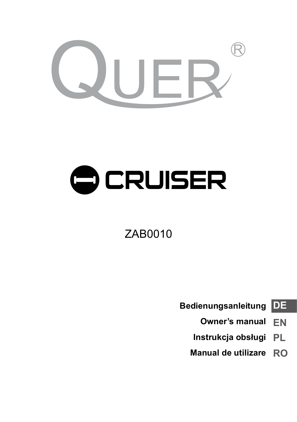 Quer CRUISER ZAB0010 Owner's Manual