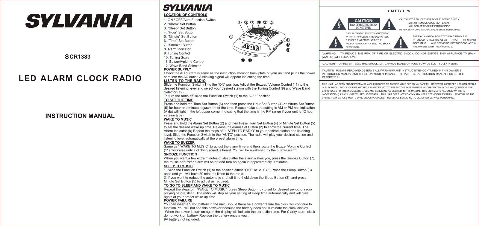 Sylvania SCR1383 User Manual