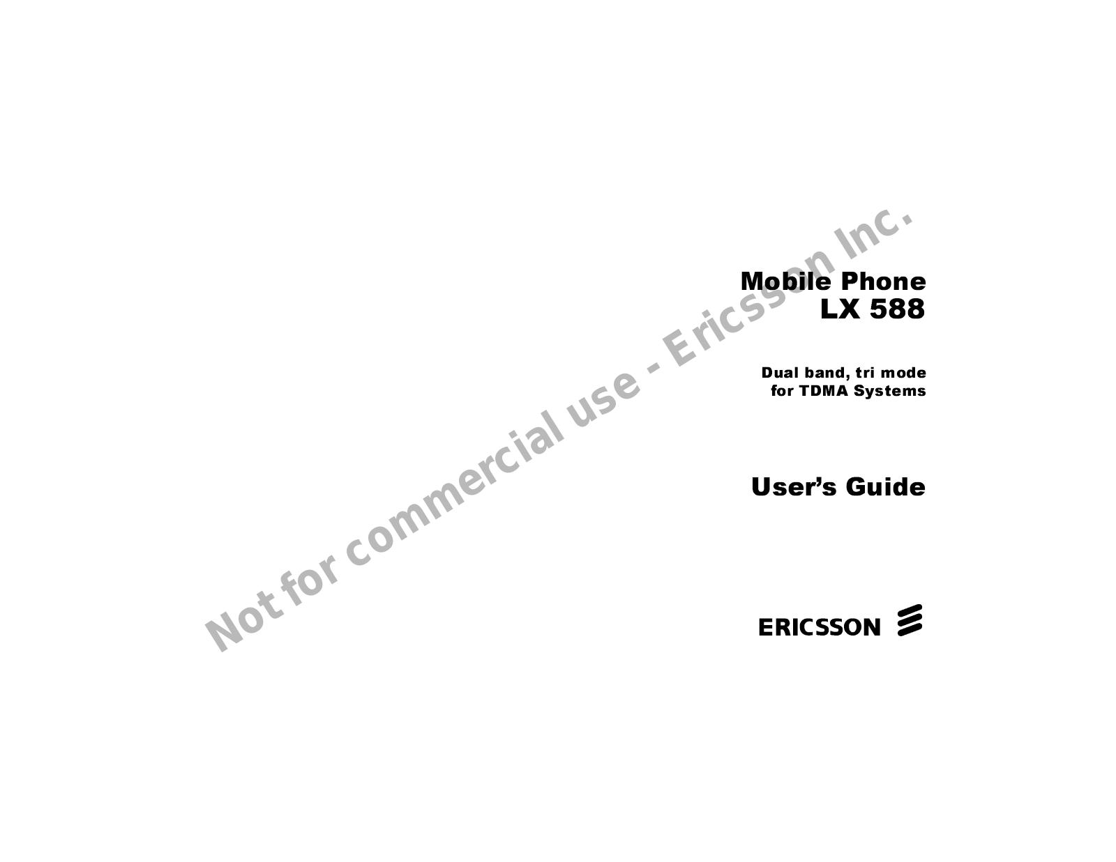 Ericsson LX588 User Manual