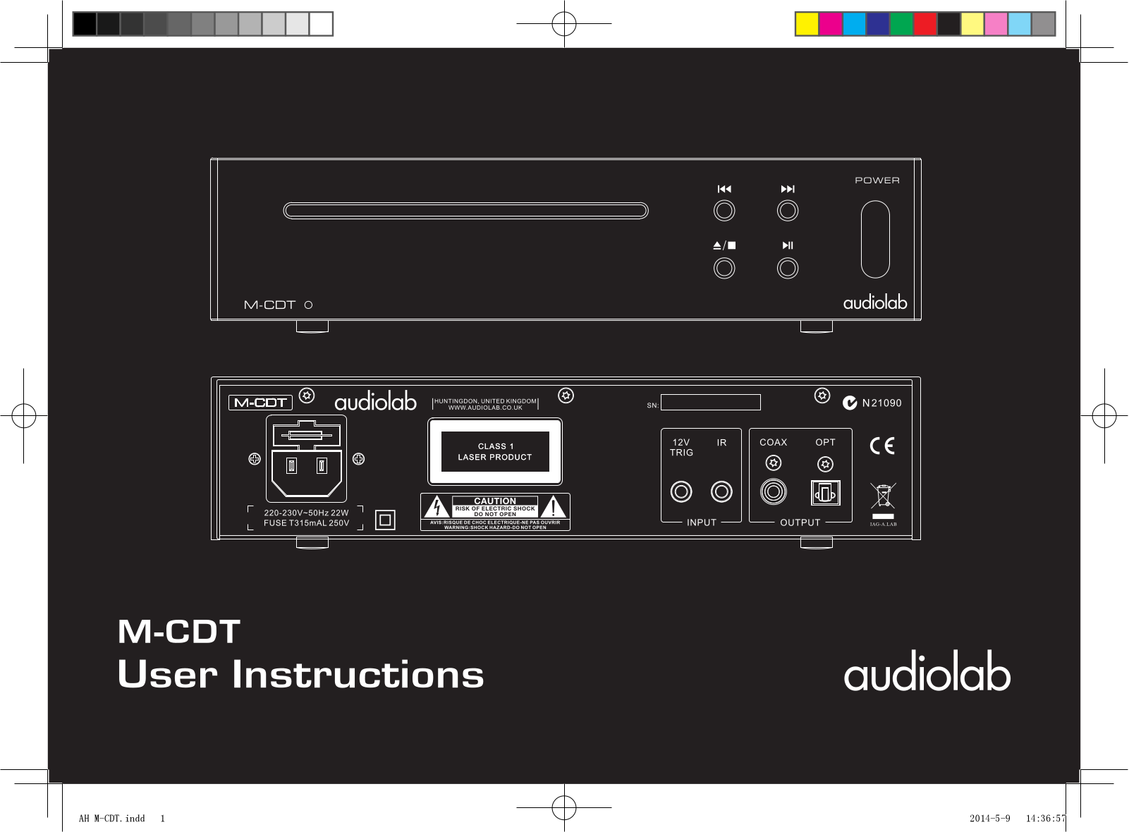 Audiolab M-CDT User Instruction