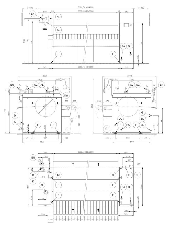 Miele PM 1825, PM 1830, PM 1835 Installation diagram