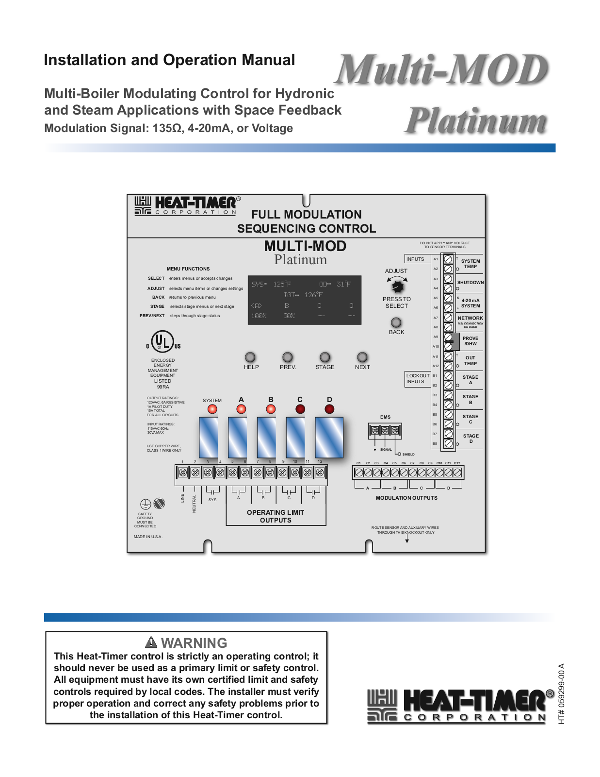 heat-timer Multi-MOD Platinum Installation And Operation Manual