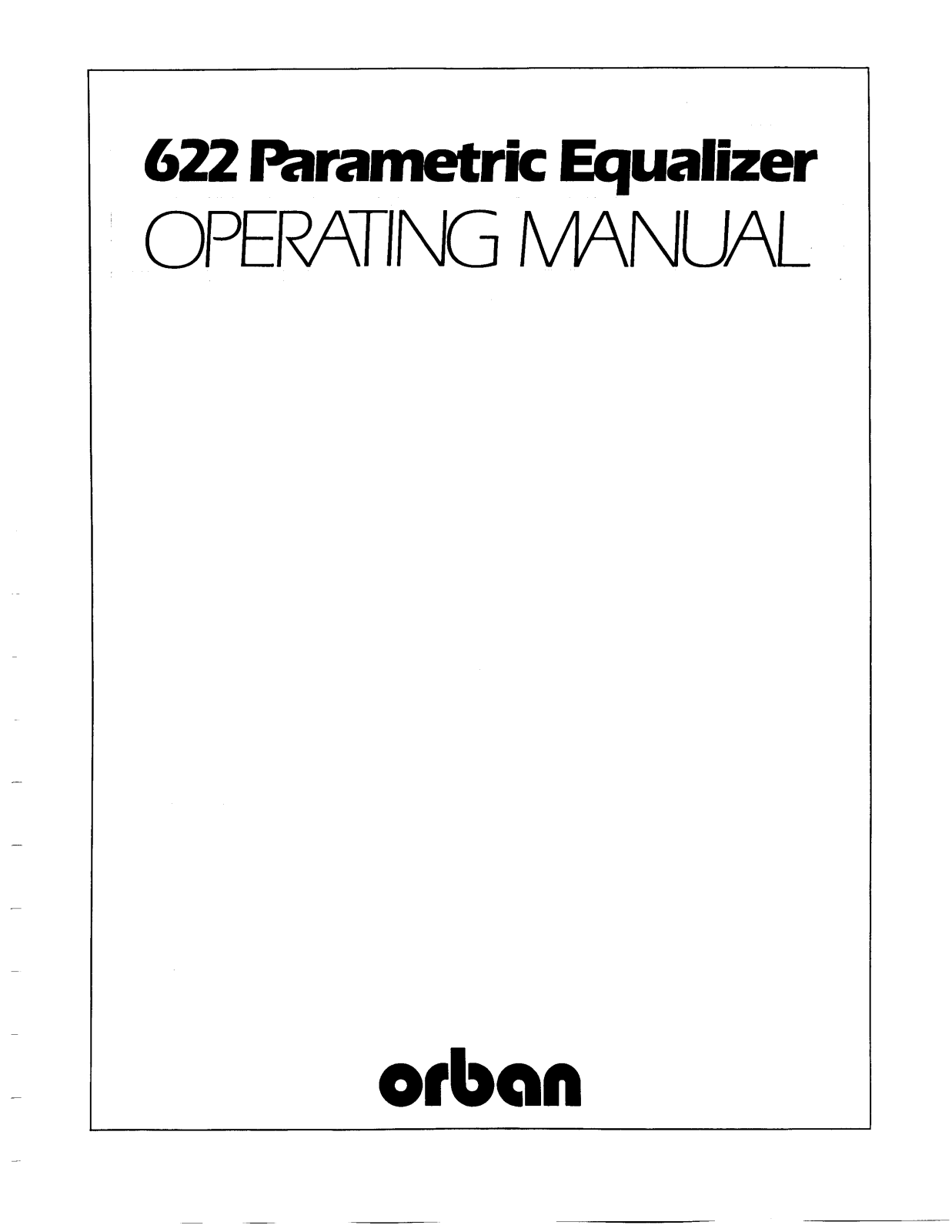 Orban 622 Service manual