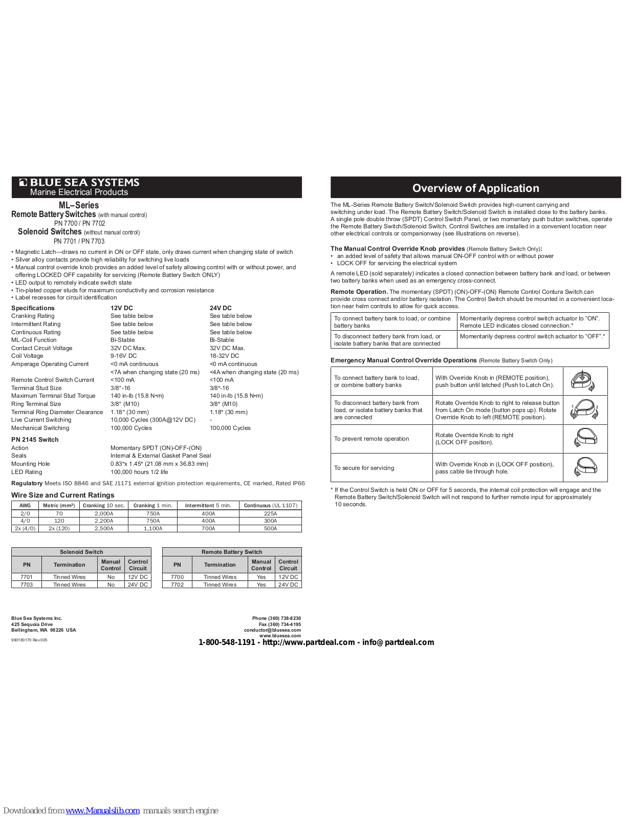 Blue Sea Systems 7700, 7702, 7703, 7701 Installation Instructions Manual