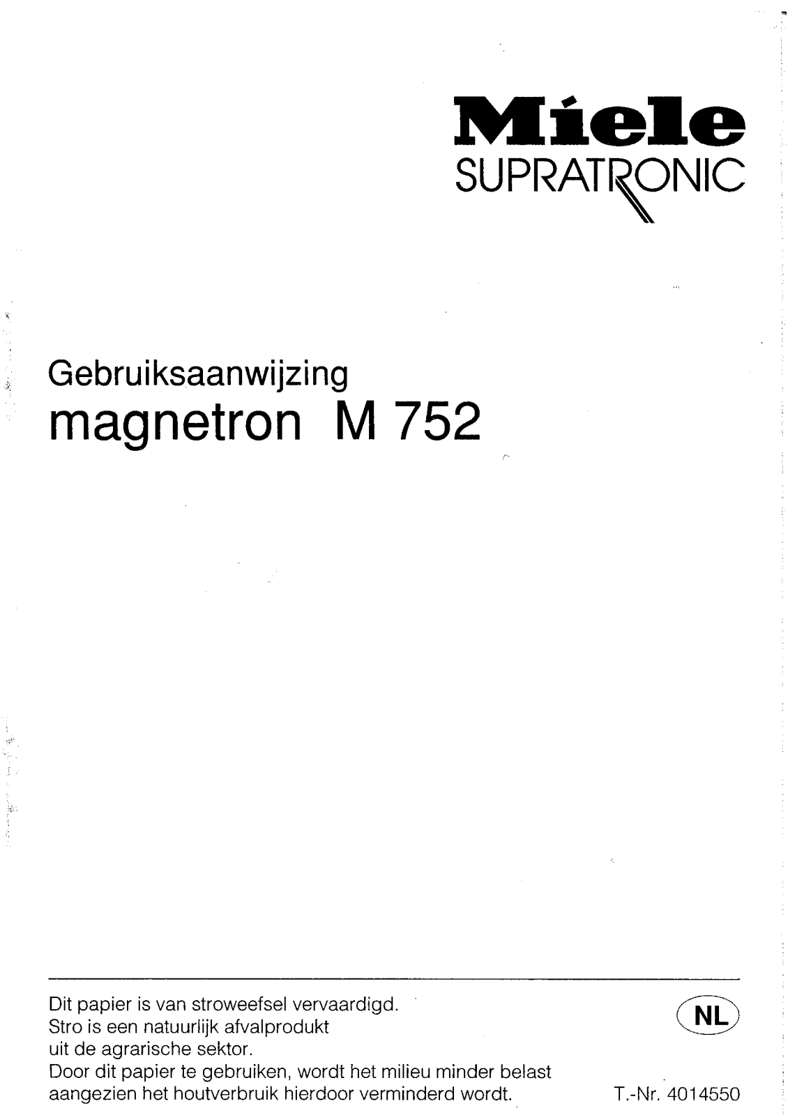 Miele M 752 User manual