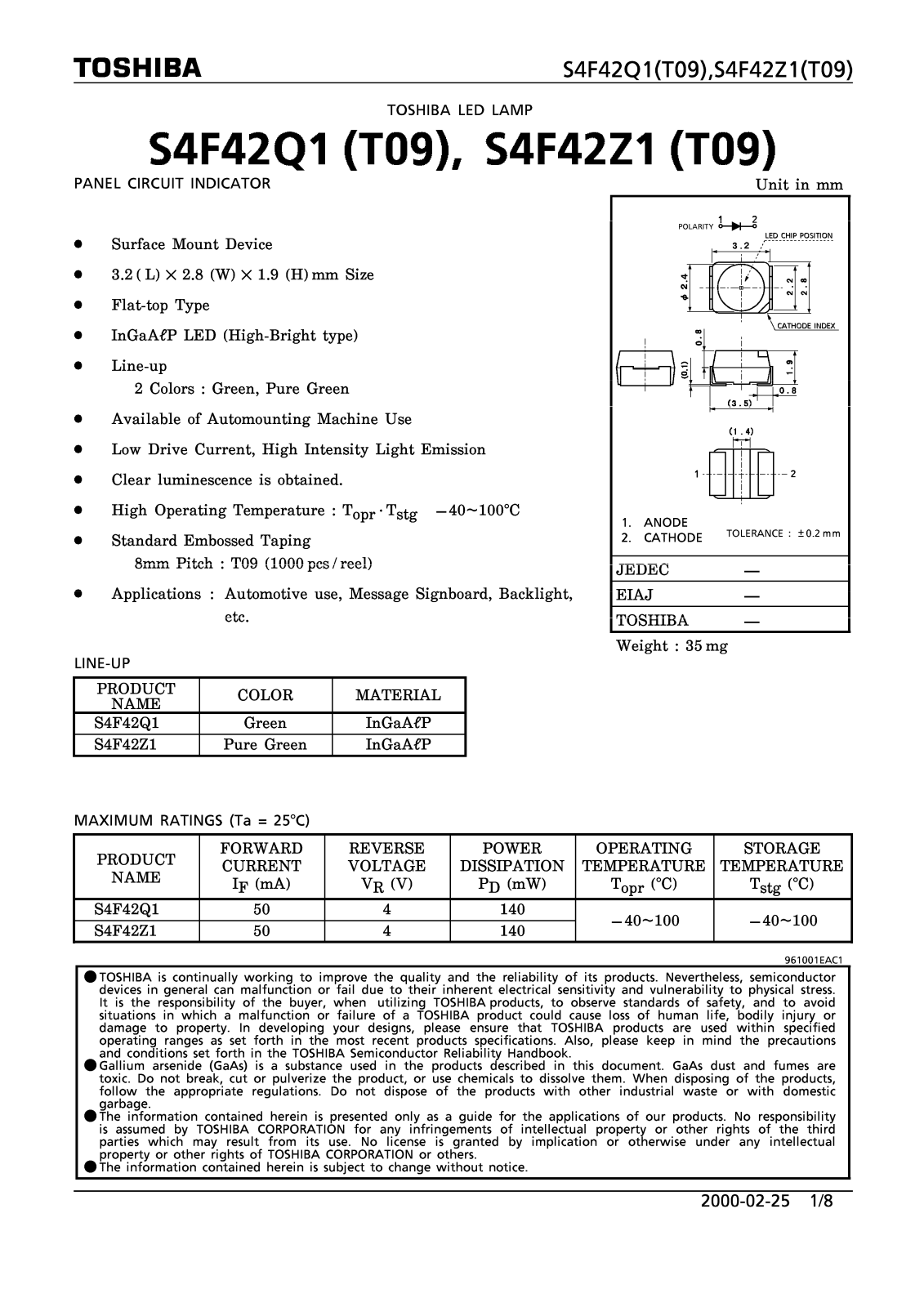 Marktech S4F42Q1, S4F42Z1 Datasheet