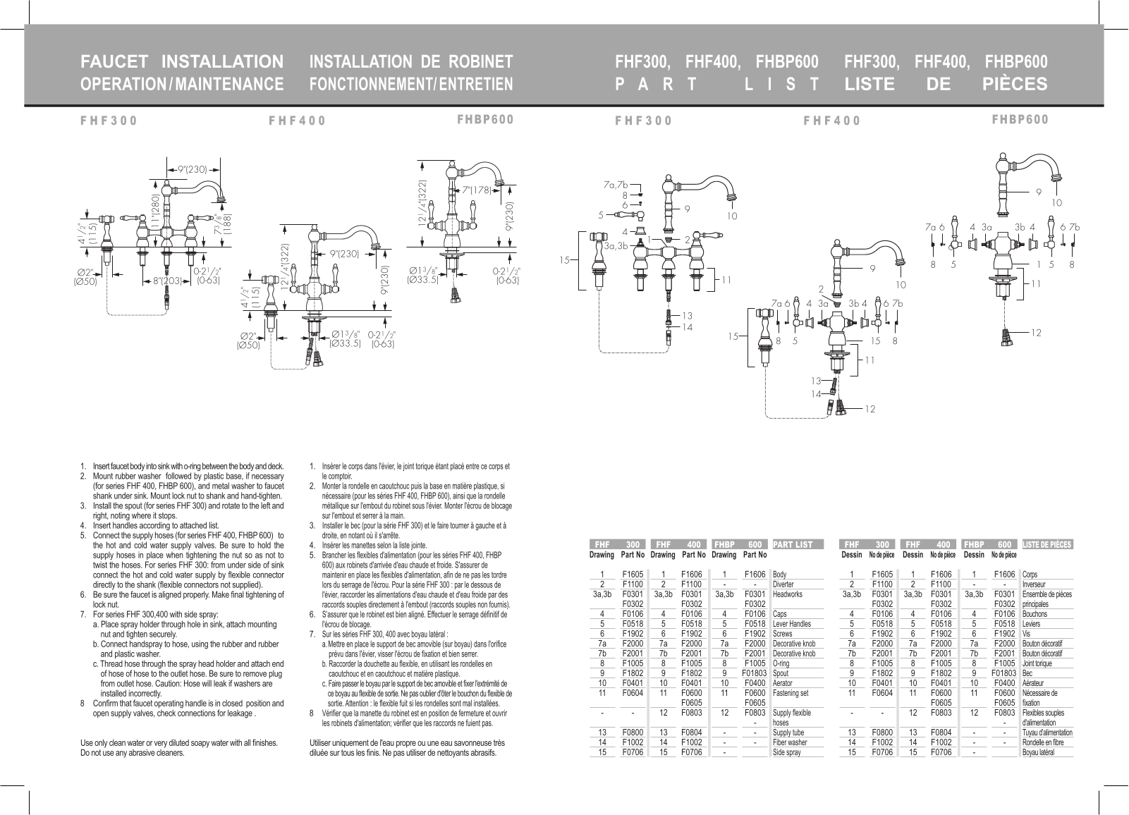 Franke Foodservice FHBP600 Installation  Manual