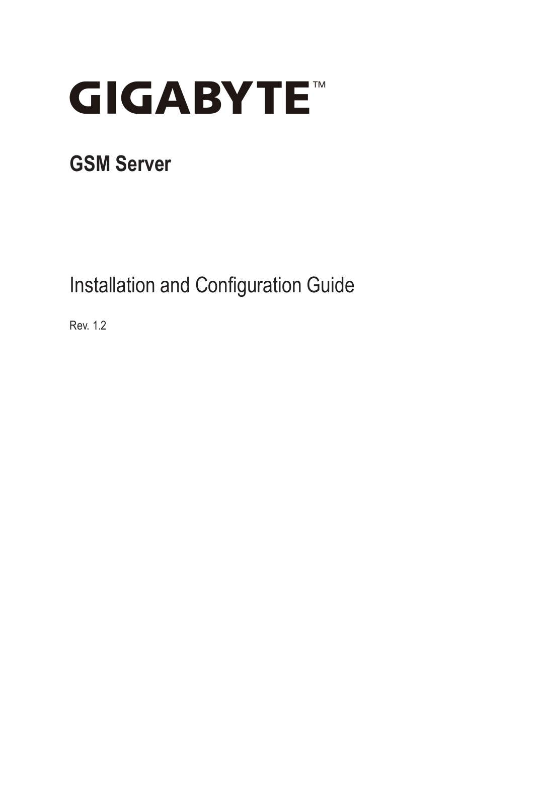 GIGABYTE GSM Server Installation Manual