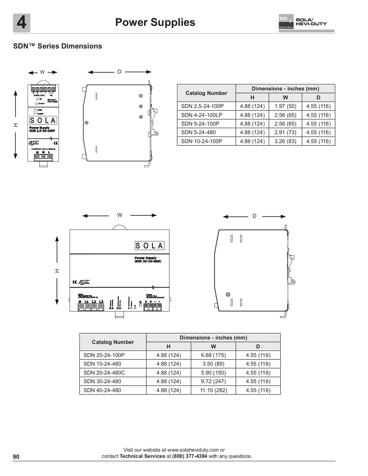 SolaHD SDN Series Dimensional Sheet