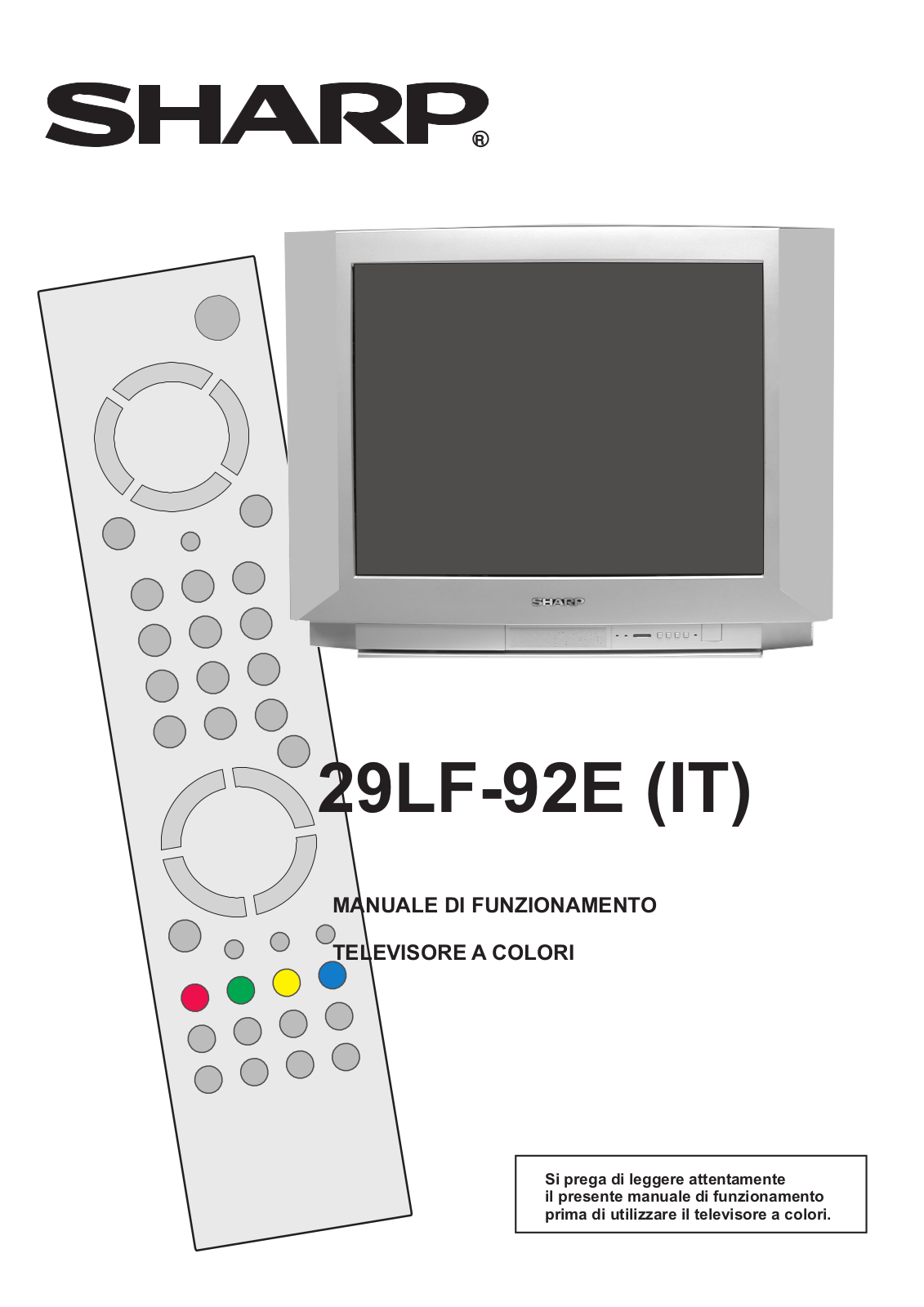 Sharp 29LF-92E User Manual