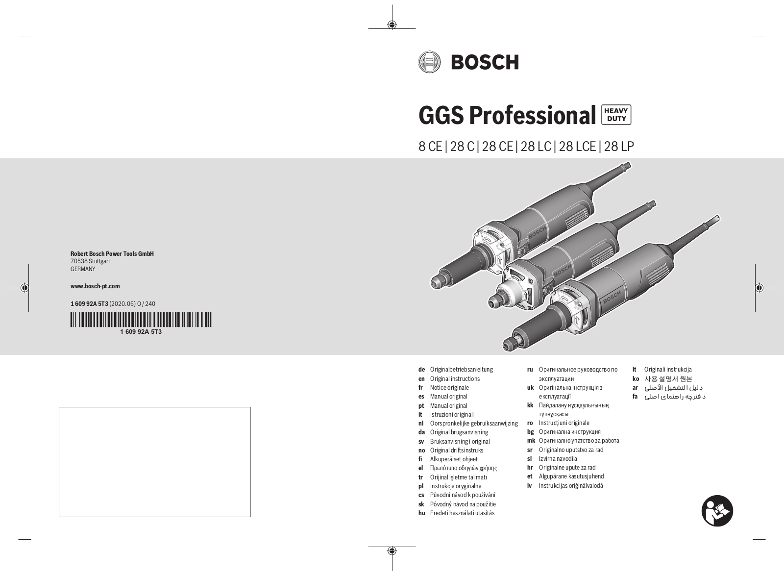 Bosch GGS 8 CE, GGS 28 C, GGS 28 CE, GGS 28 LC, GGS 28 LCE User Manual