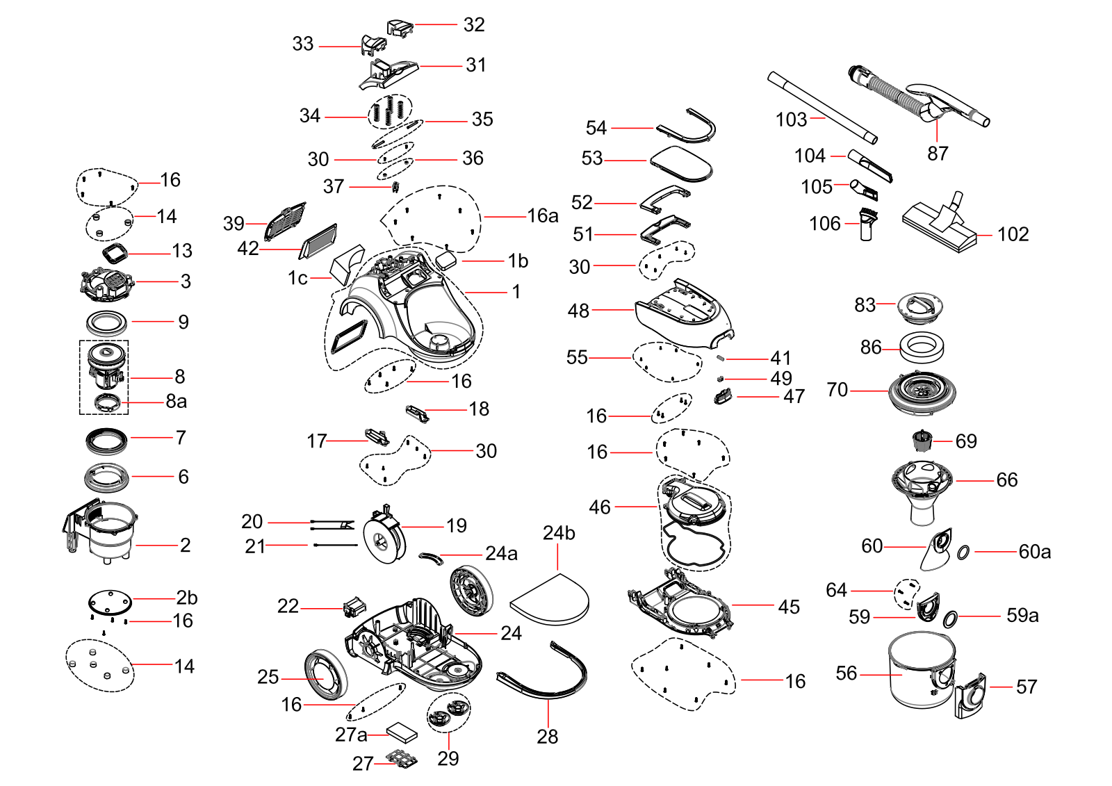 Vitek VT-1832 Exploded View