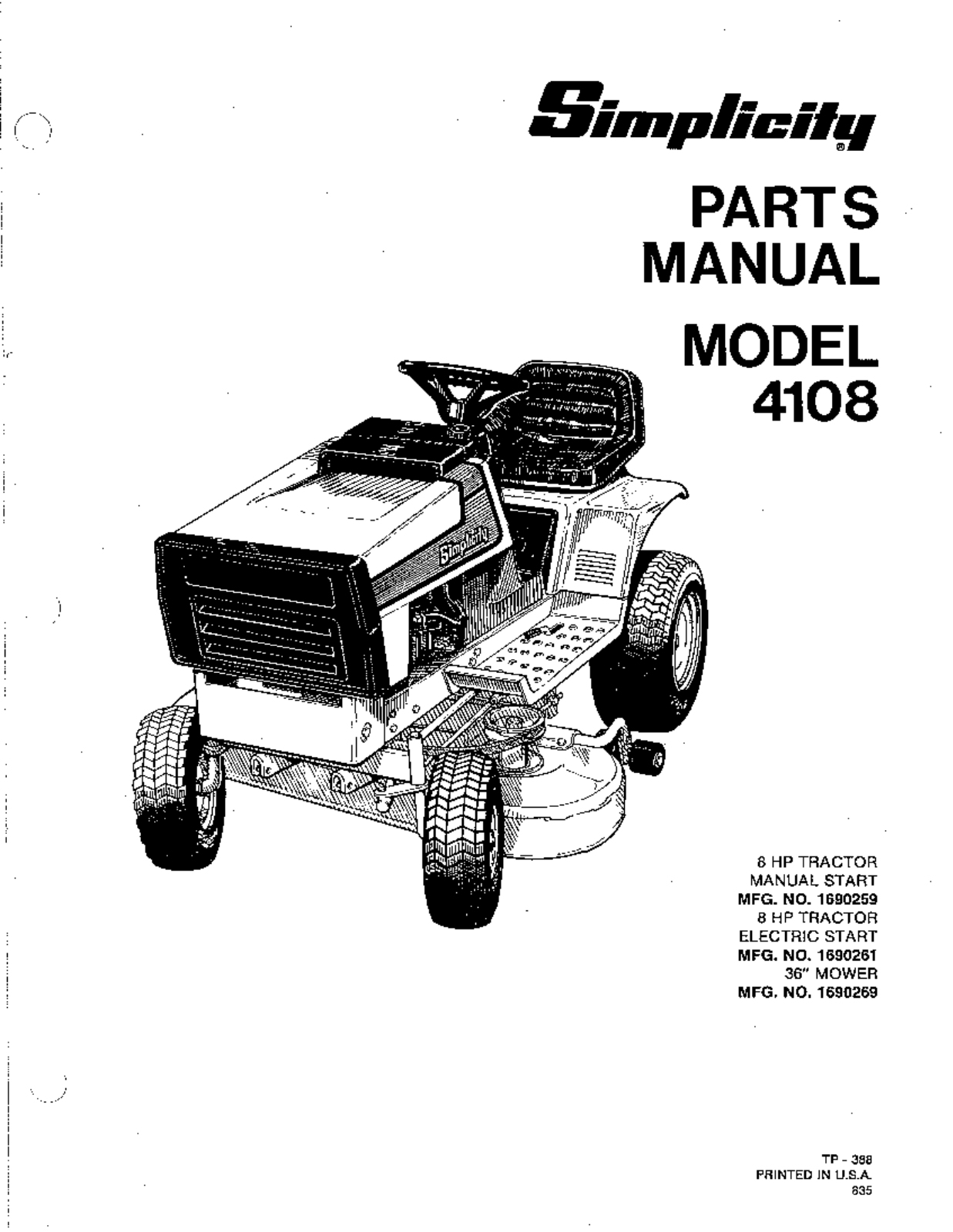 Snapper 4108 User Manual