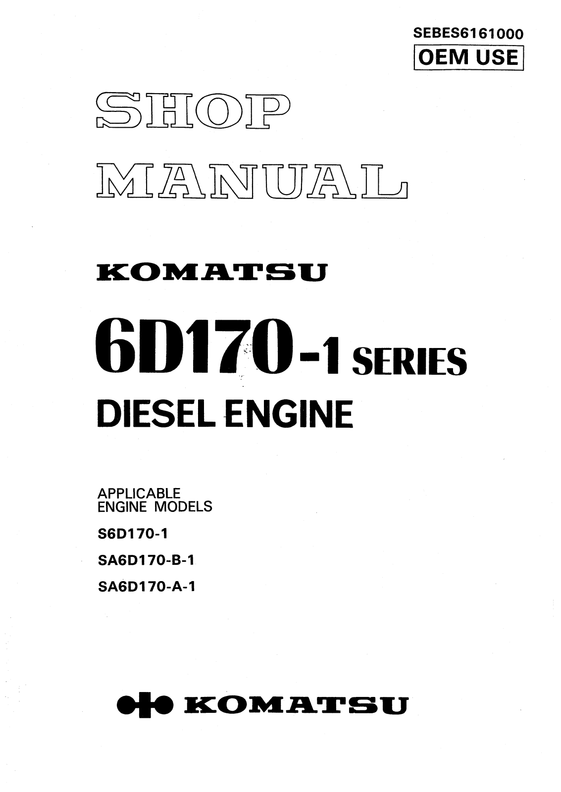 Komatsu S6D170E-1 Service Manual