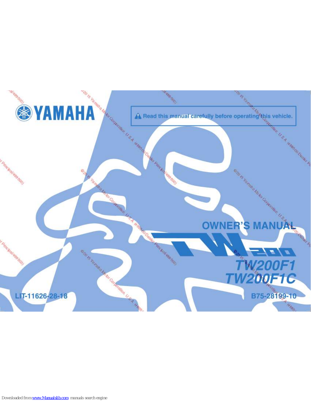 Yamaha TW200F1, TW200F1C Owner's Manual