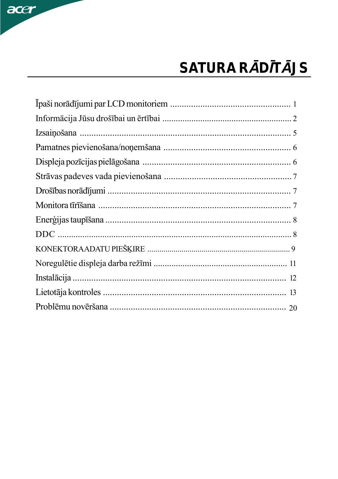 Acer H163HQL User Manual