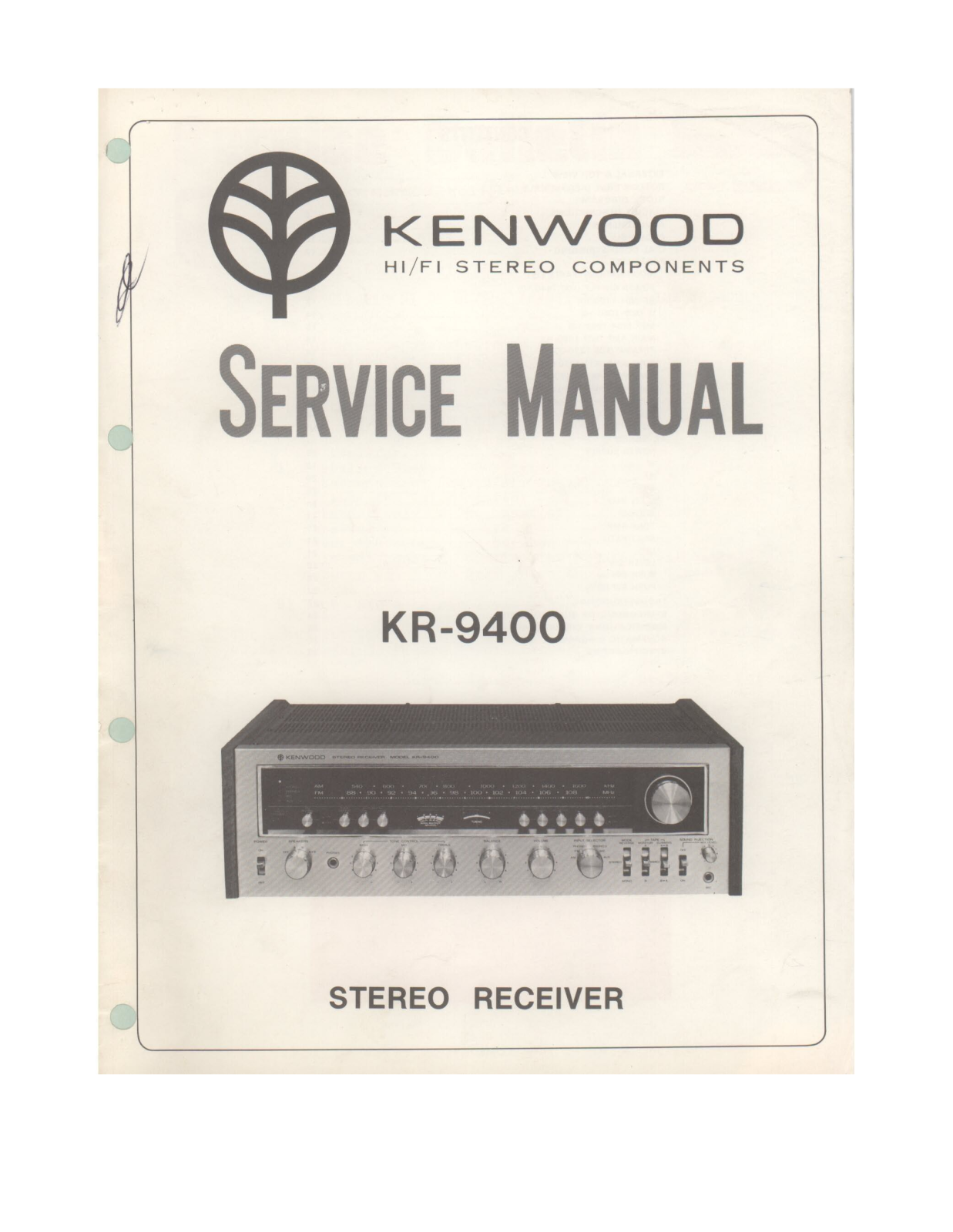 Kenwood KR-9400 Service manual