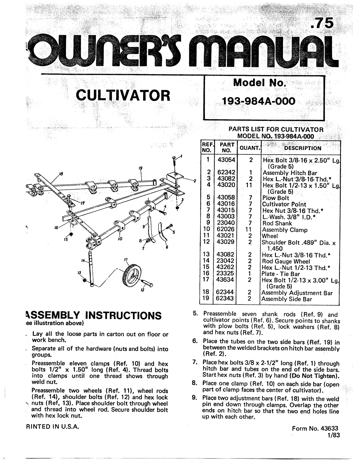 Bolens 193-984A-000 User Manual