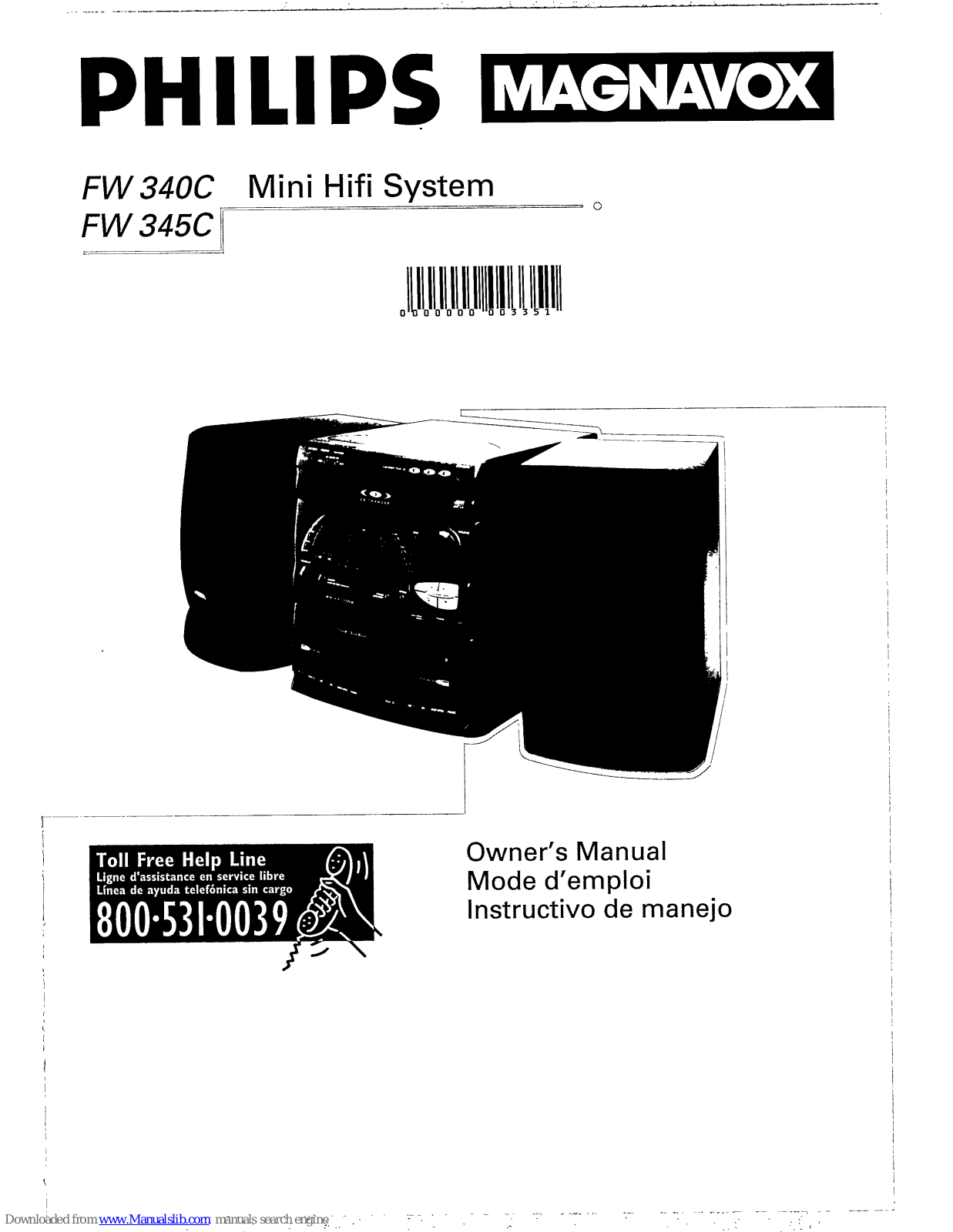 Philips/Magnavox Magnavox FW 340C, Magnavox FW 345C, FW 345C Owner's Manual