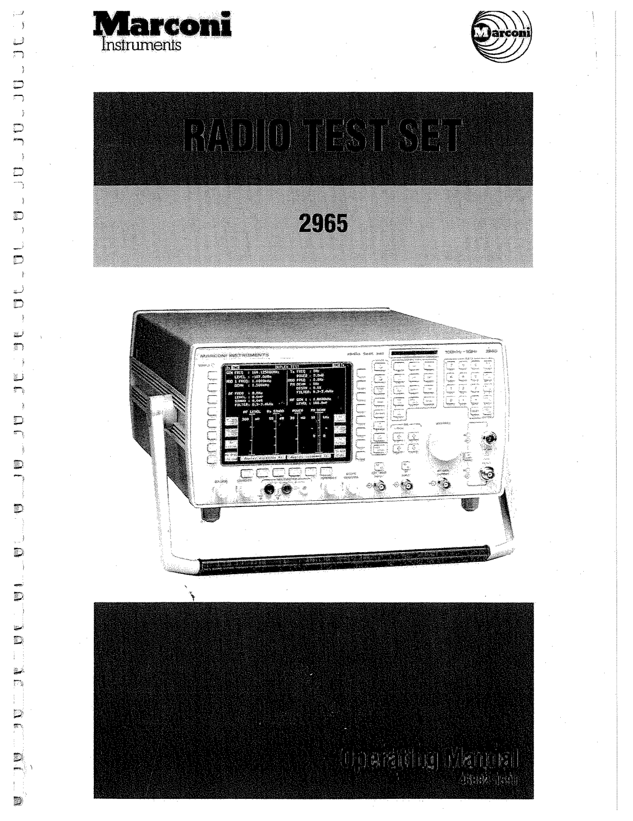 Marconi 2965 User Manual