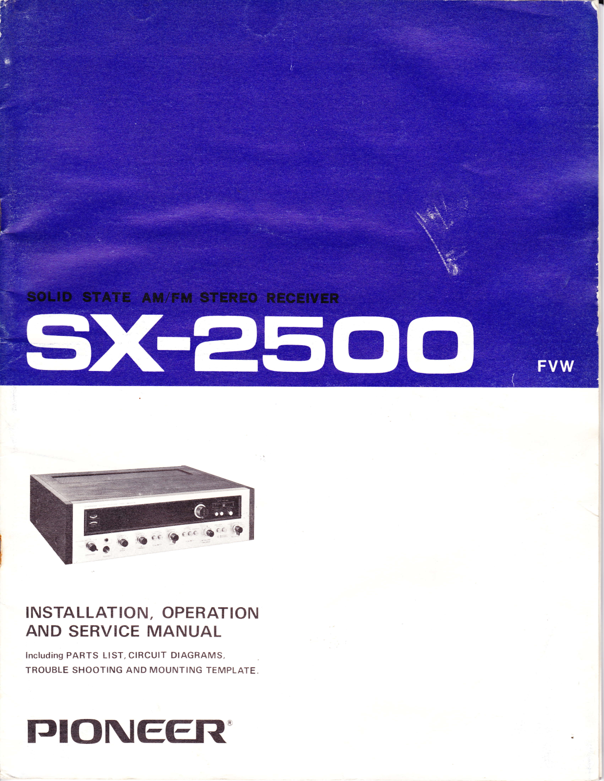 Pioneer SX-2500 Owners manual