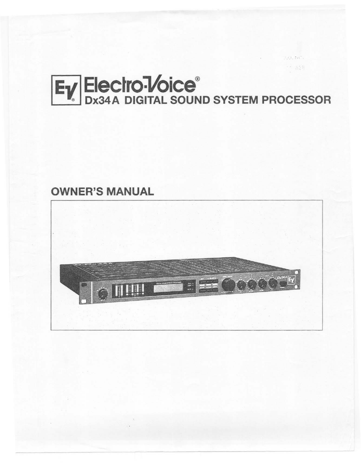 Electro-voice DX34A User Manual