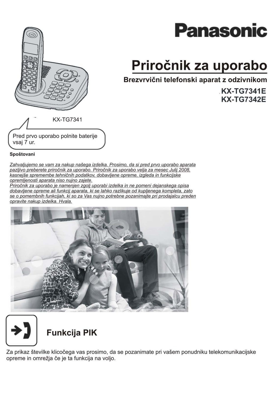 Panasonic KX-TG7341E, KX-TG7342E User Manual