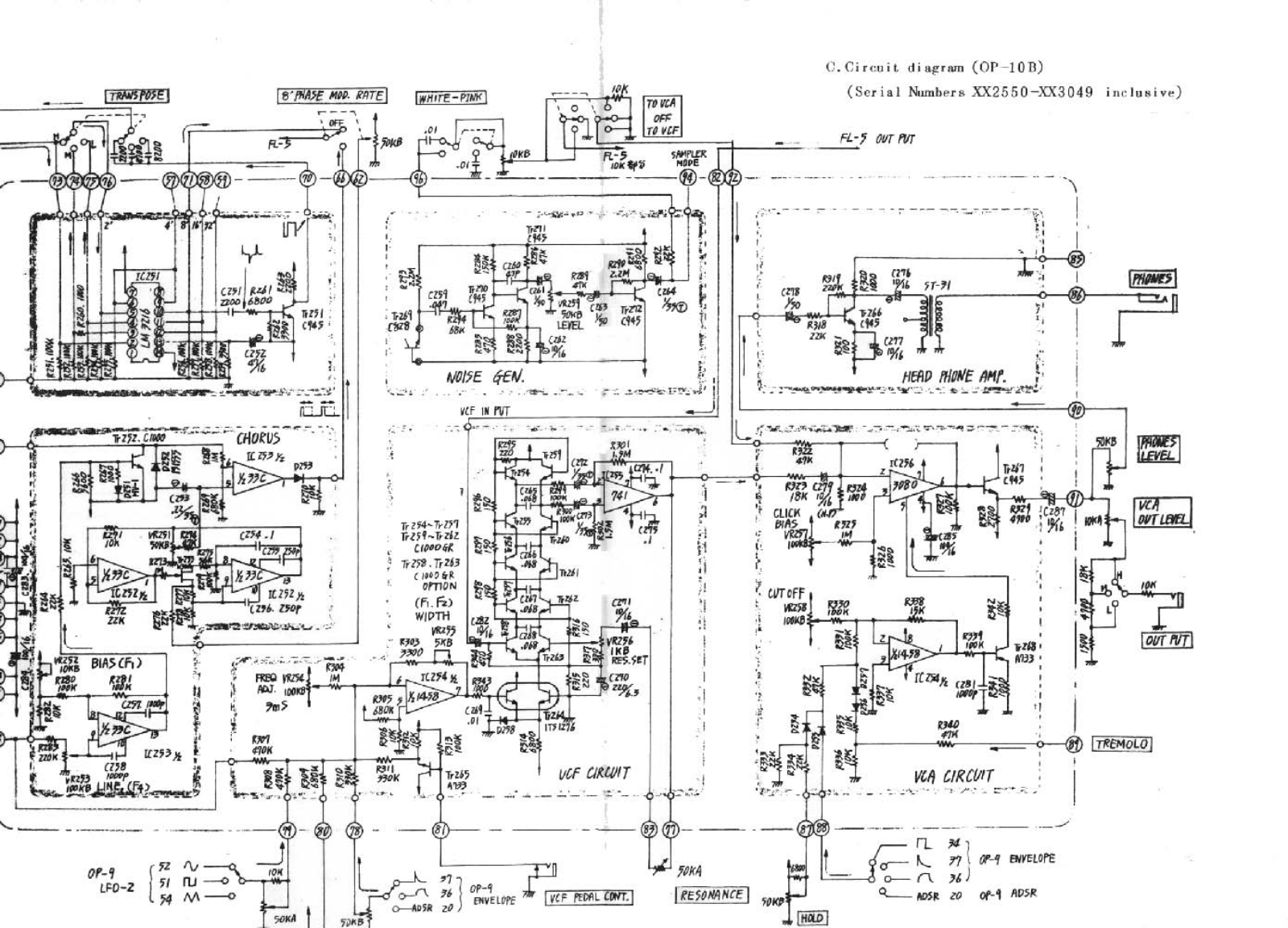 Roland Corporation SH-3 Schematics